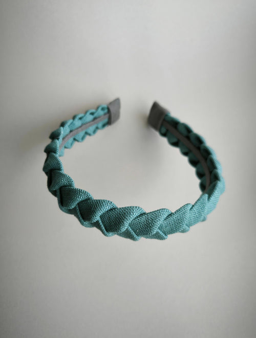 Aqua Green Linen Hairband: Soft, Breathable Hair Accessory