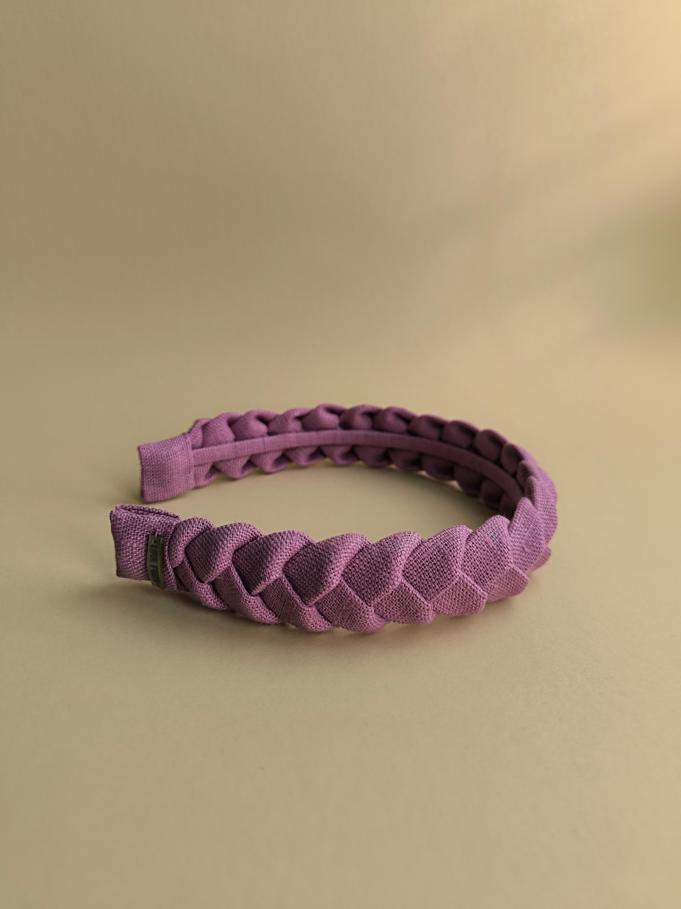 Cherry Blossom Pink Braided Linen Hairband