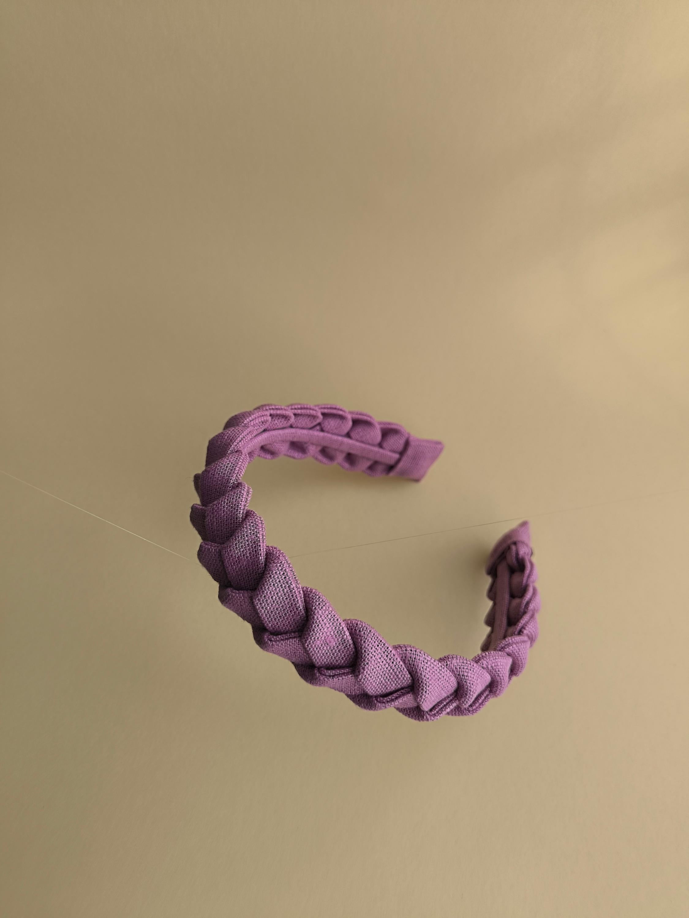 Cherry Blossom Pink Braided Linen Hairband