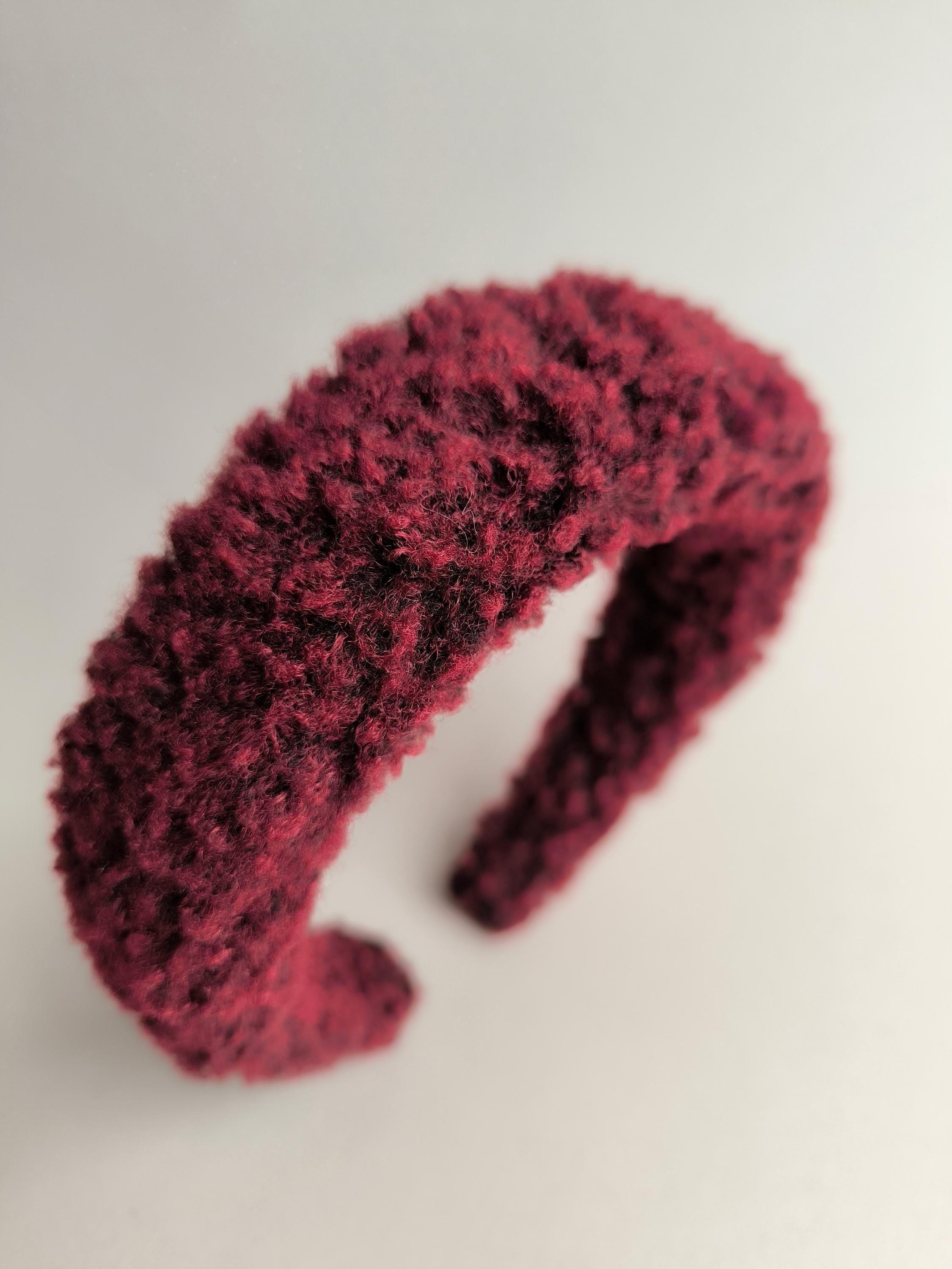 Burgundy Teddy Hair Band
