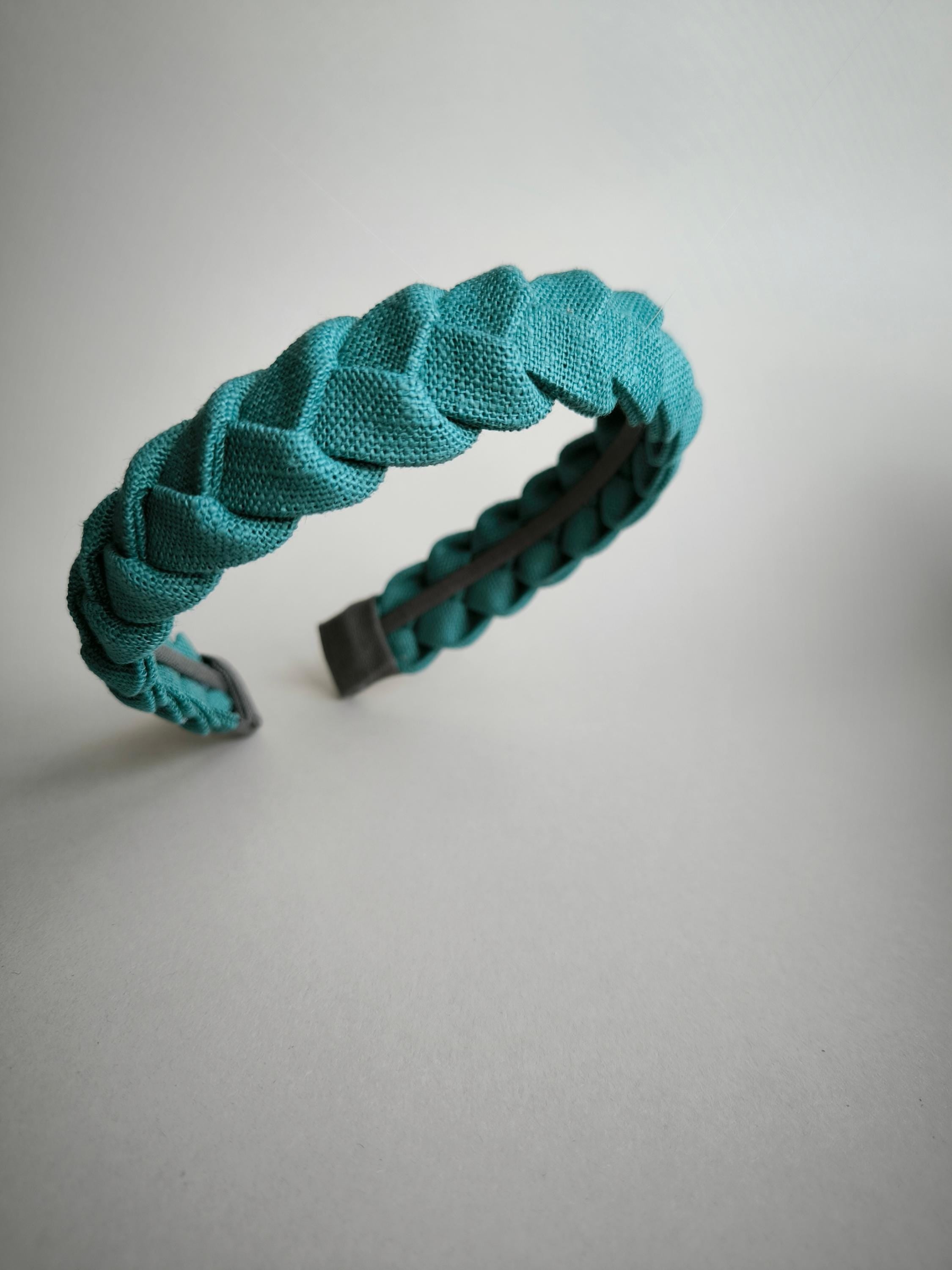 Aqua Green Linen Hairband: Soft, Breathable Hair Accessory
